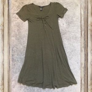 Green skater dress